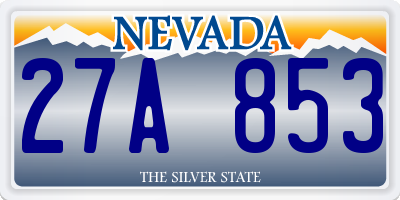 NV license plate 27A853