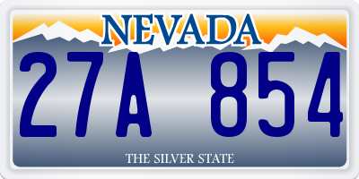 NV license plate 27A854