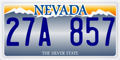 NV license plate 27A857