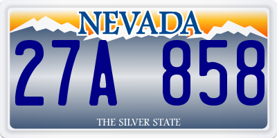 NV license plate 27A858