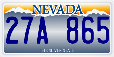 NV license plate 27A865