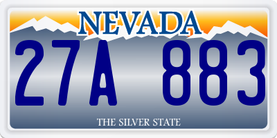 NV license plate 27A883