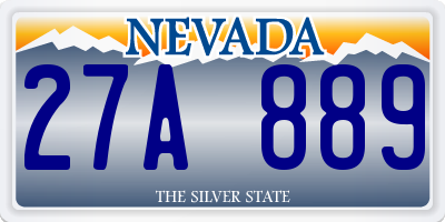 NV license plate 27A889