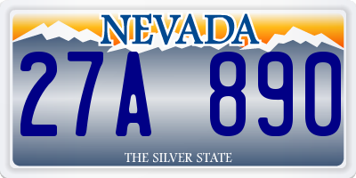 NV license plate 27A890