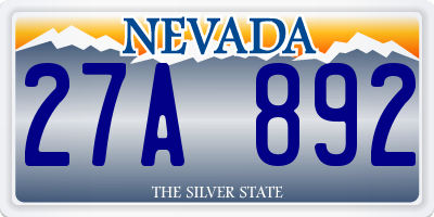 NV license plate 27A892