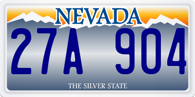 NV license plate 27A904