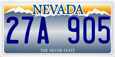 NV license plate 27A905