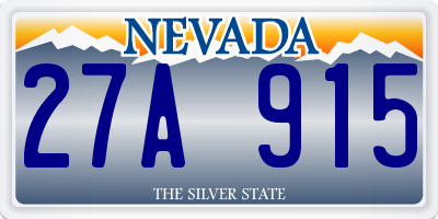 NV license plate 27A915