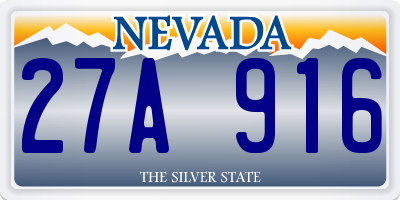NV license plate 27A916