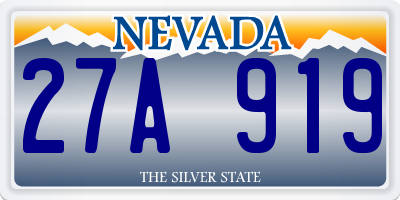 NV license plate 27A919