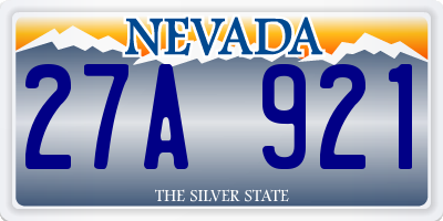 NV license plate 27A921
