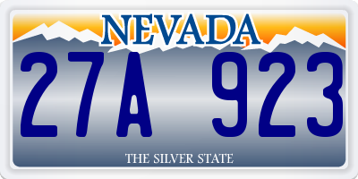 NV license plate 27A923