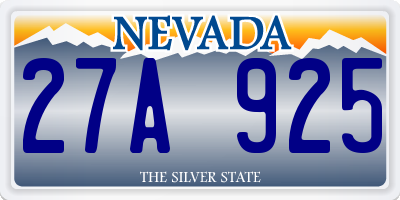 NV license plate 27A925
