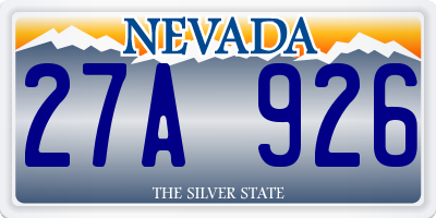 NV license plate 27A926