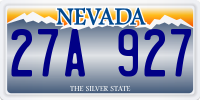 NV license plate 27A927