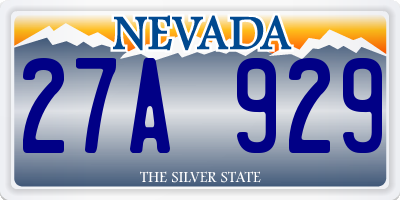 NV license plate 27A929