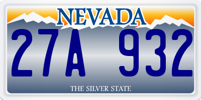 NV license plate 27A932