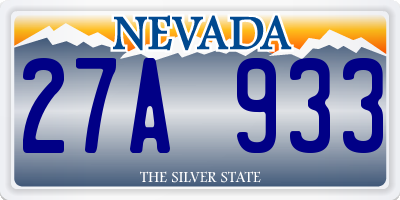 NV license plate 27A933