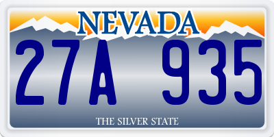 NV license plate 27A935