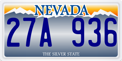 NV license plate 27A936