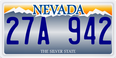 NV license plate 27A942