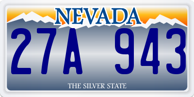 NV license plate 27A943