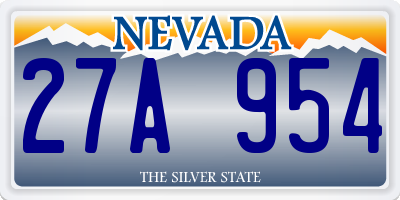 NV license plate 27A954