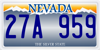 NV license plate 27A959
