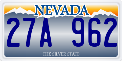 NV license plate 27A962