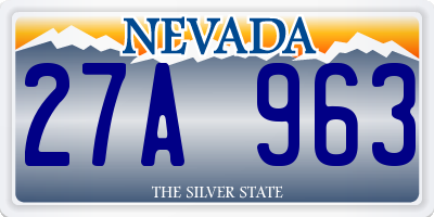 NV license plate 27A963