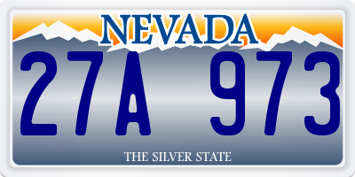 NV license plate 27A973