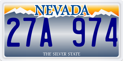 NV license plate 27A974