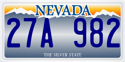 NV license plate 27A982