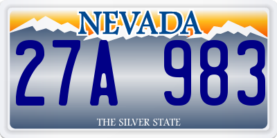 NV license plate 27A983