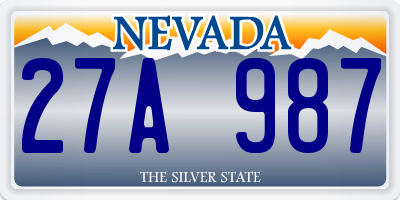 NV license plate 27A987