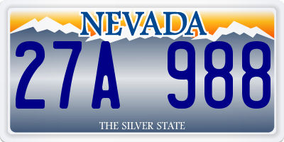 NV license plate 27A988