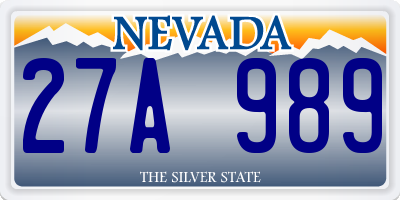 NV license plate 27A989