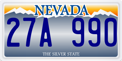 NV license plate 27A990