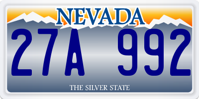 NV license plate 27A992