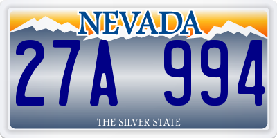 NV license plate 27A994