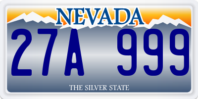 NV license plate 27A999