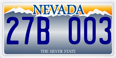 NV license plate 27B003
