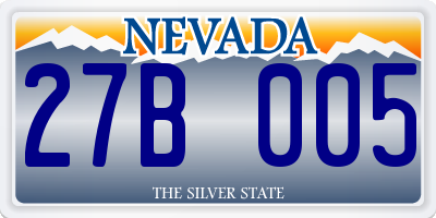 NV license plate 27B005