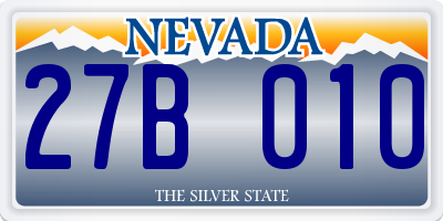 NV license plate 27B010