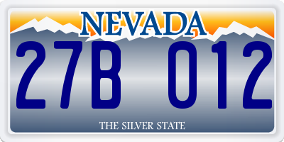 NV license plate 27B012