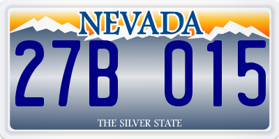 NV license plate 27B015