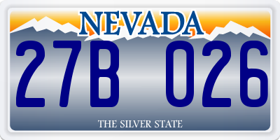 NV license plate 27B026