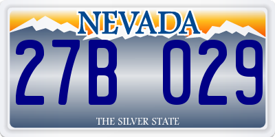NV license plate 27B029