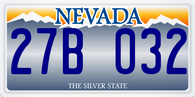 NV license plate 27B032