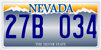 NV license plate 27B034